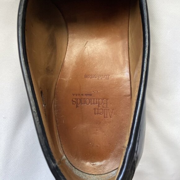 Allen Edmonds 10.5 W Bridgeton Black Leather Fringe Tassels Slip On Loafers USA - Picture 11 of 13